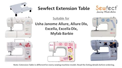 Image of Sewfect Sewing Machine Extension Table - Suitable for Usha Allure - Allure Dlx - Excela - Excela Dlx - Myfab Barbie Automatic Sewing Machine - Large Size 15 inch x 18 inch