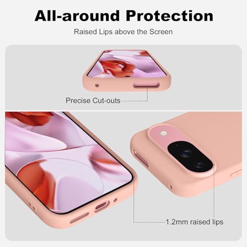 Image of Tobfit Back Cover Case Compatible with Google Pixel 9 /9 Pro, Case Cover Rugged Flexible Durable Anti-Slip Silicone Protection Shockproof Google Pixel 9 /9 Pro Back Cover (Pink Sand)