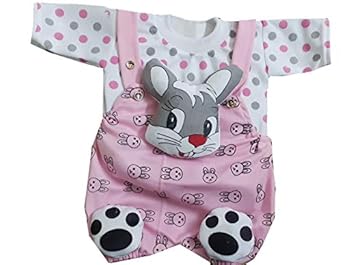 Tendercare Baby boy & Baby Girl Cotton Rabbit Dungaree Set with Tshirt || Baby boy Dresses for 0-6 Months || Kids Dress || Newborn Baby Dress (0-6 Months)