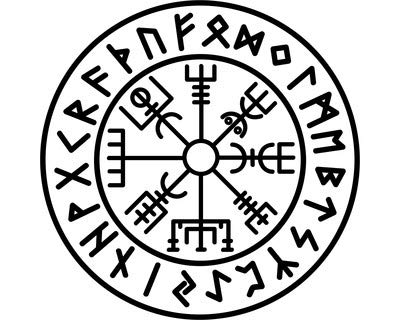 Samunshi® Adesivi Vegvisir con rune 1 vichingo