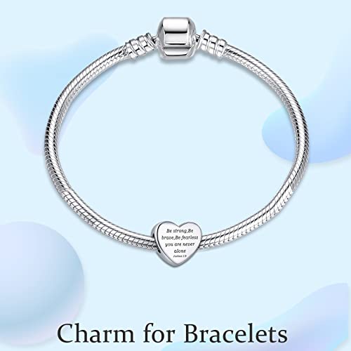 Joshua Heart Charms For Women Bracelets Necklaces,925 Sterling Silver Pendants Beads Jewelry Gift For Women Girls Boys Men At Christmas,Mother's Day,Birthday,Graduation Ceremony. #TOP3