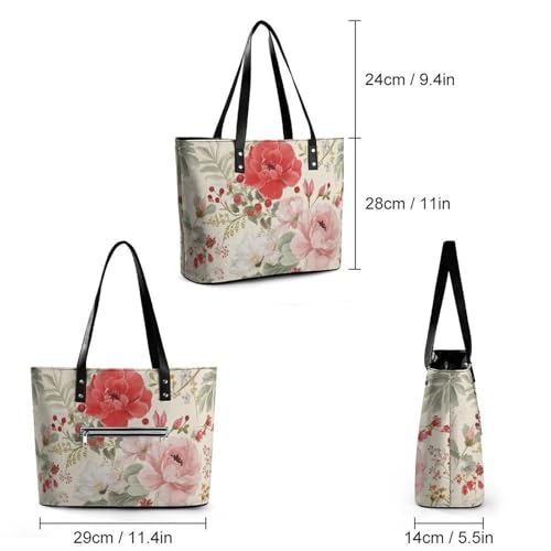 Large Capacity Work Tote Bag Soft Leather Handbag miniatura 4