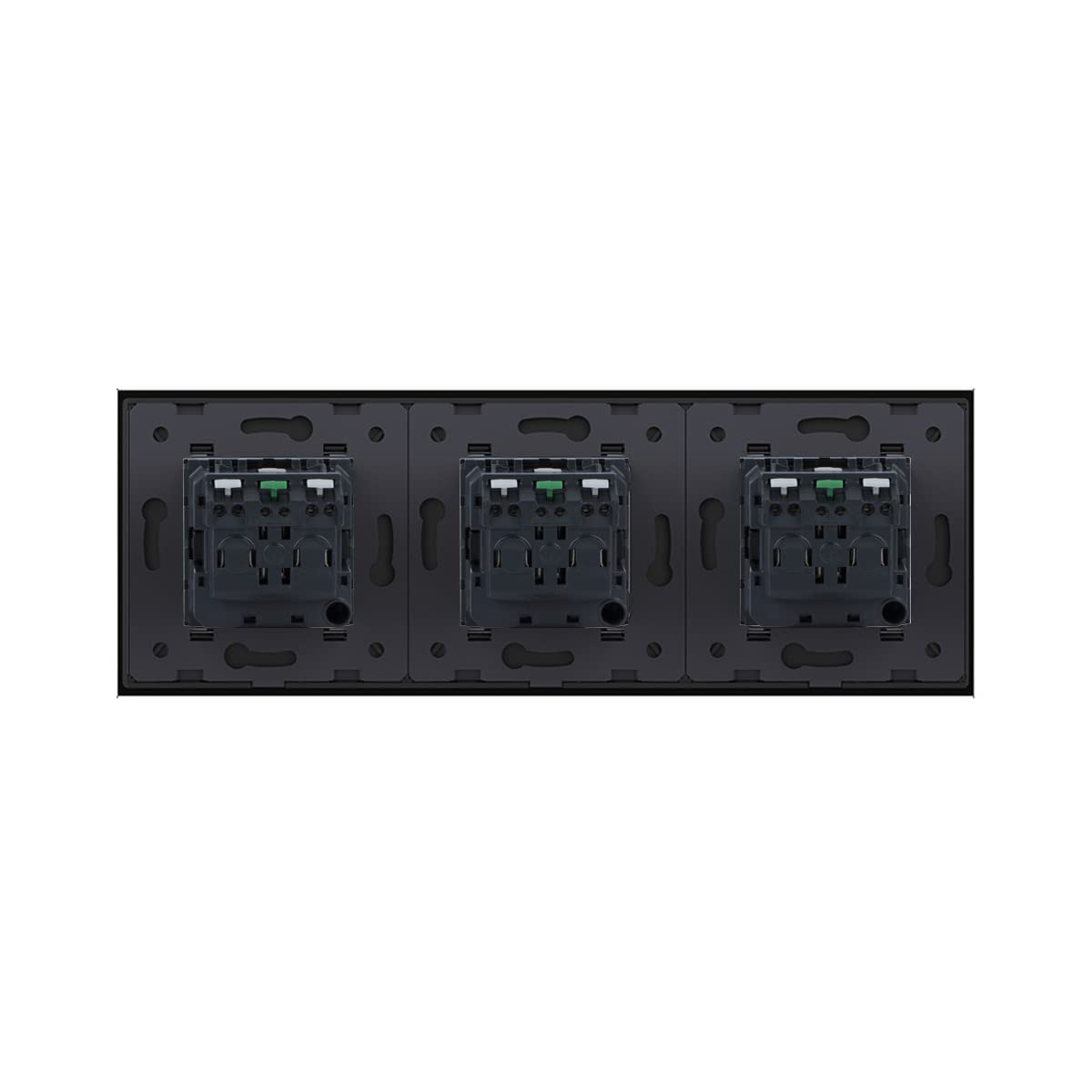 Luxus-Time VDE Mehrfachsteckdose Modul Steckdose Stecker Wandsteckdose inkl. Glasrahmen in schwarz 77211
