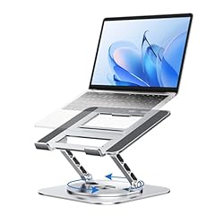 MCHOSE Laptop Stand for Desk, Ergonomic Adjustable Laptop Stand with 360° Rotation, Ventilated Aluminum Riser, Foldable Laptop Holder Compatible with MacBook Air, Dell XPS, 10-17.3" Laptops, Silver