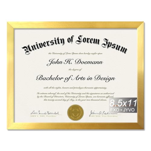 Fxojyvo Certificate Frame, 8.5 by 11 Diploma Frames, Gold