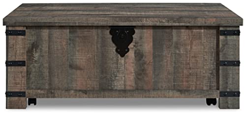 Signature Design By Ashley Hollum Casual Lift-Top Rustic Coffee Table, Dark Brown & Black #TOP3