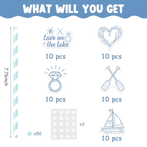 Serencatcher 50 pitillos de papel para fiesta temática lago miniatura 4