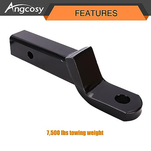 Angcosy Trailer Hitch Mount, Durable Steel Construction, Fits 2-Inch Receiver, 7,500 lbs Towing Capacity, 2\" Drop, 3/4\" Rise