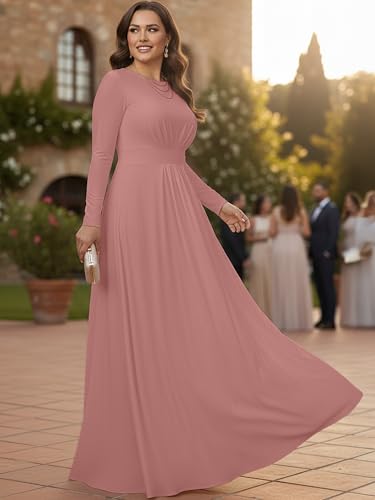Image of KOH KOH Womens Long Sleeve Flowy Modest Elegant Evening Maxi Dress Gown