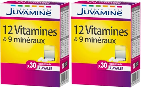 12 Vitamines & 9 Minéraux JUVAMINE complément alimentaire fatigue 30 comprimés à avaler