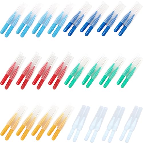 24 Pcs Brossettes Interdentaire,Diamètre 0,8mm,Brossette Dentaire interdental brush,Nettoyage facile des espaces interdentaires,Différents diamètres