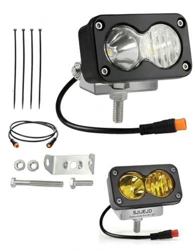 SJIJEJD Universal 3 Pin E-bike Headlight, 20W 6500K Super Bright