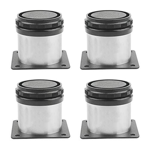 Tovot 4Pcs 50Mm Adjustable Furniture Legs Stainless Steel Furniture Legs Round Kitchen Legs Heavy Duty Adjustable Feet For Cabinet Table (Silver And Black) #TOP28