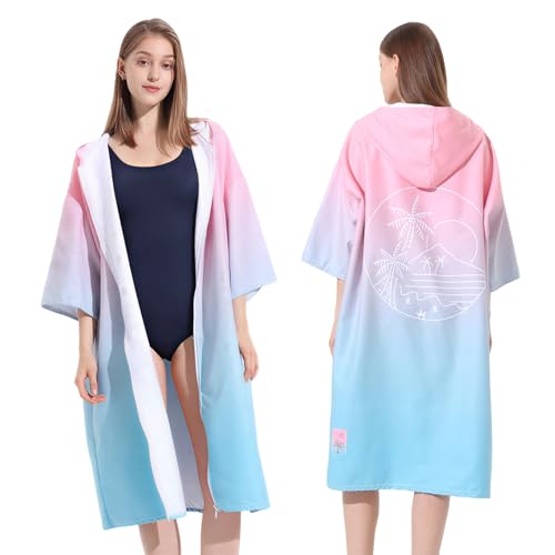 Pahajim Poncho de Bain Adulte Serviettes Microfibre Absorbantes Séchage Rapide & Léger Poncho Surf avec Capuche pour Plongée,Surf,Plage