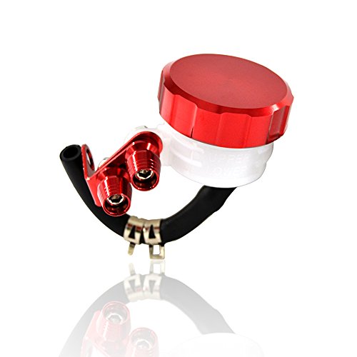 BJ Global depósito del líquido de frenos delantero y depósito de aceite para embrague. Piezas CNC, caja universal para diferentes motocicletas. Rojo
