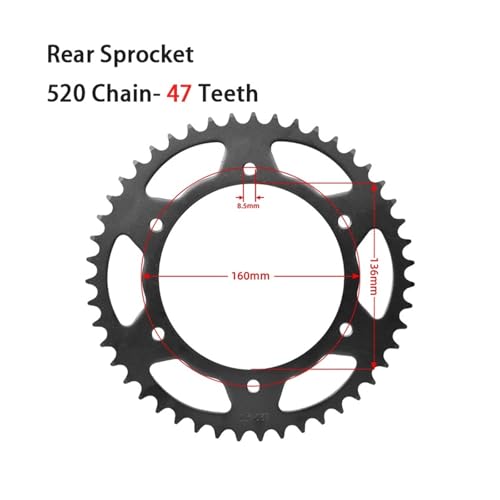 Couronne de moto 520 haute résistance pour MX TR et A 650, pignon arrière durable - 2