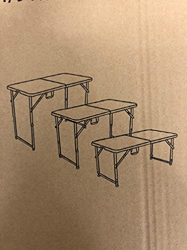 Mesa Dobrável Vira Maleta com 3 regulagens de altura (Altura Regulável, Preta)