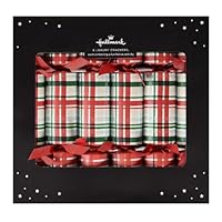 Hallmark Luxury Christmas Crackers, Pack of 6 in 1 Red Tartan Design