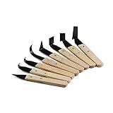 8 Pack Pottery Tools - Solid Wood Handle Stainless Steel Engraving Knives - Clay Hand Tools - Craft...