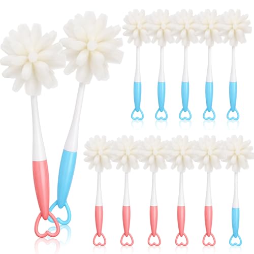 Ferrochef 12 Pack Dishwashing Foam Sponges with Handles Bottle Glass