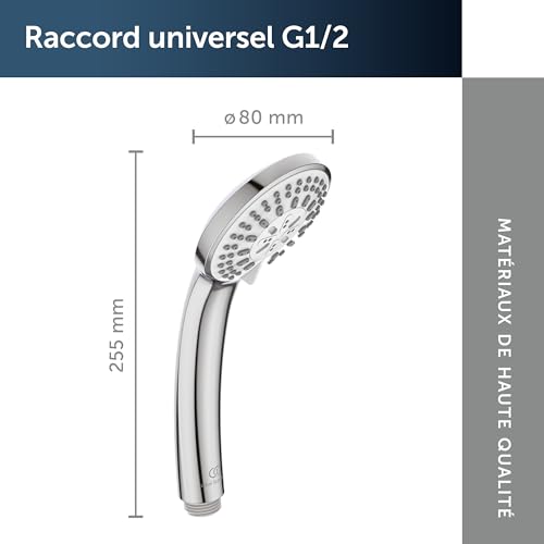 Douchette multifonction Idealrain avec économie d'eau et 3 modes de jet - 7