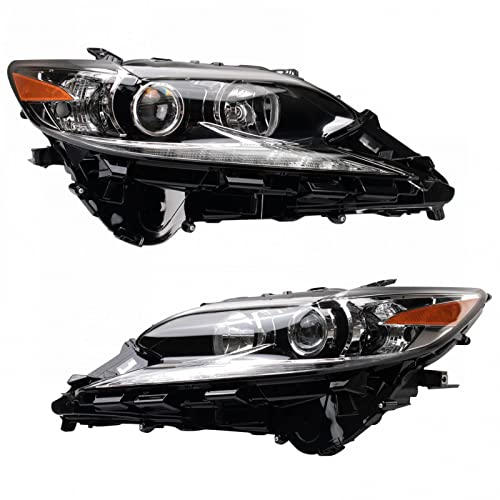 Image of TRQ Headlight Assembly Set Driver & Passenger Side LX2518158 LX2519158 Compatible with 2016-2018 Lexus ES300h ES350