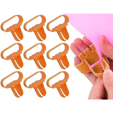 OODELZ Balloon Tying Knot Tool Helpful Party Supplies for Easy Creation of Balloon Arch, Column, Add Ribbon Tie, Great for using with Electric Filler or Helium Tank, Birthday, Shower (10 Pack Orange) Cover