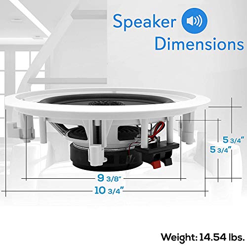 image for Pyle 8” Ceiling Wall Mount Speakers - Pair of 2-Way Midbass Woofer S