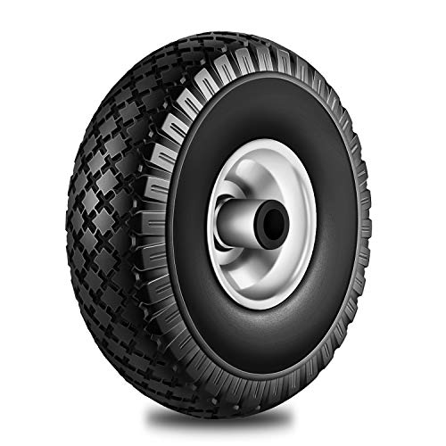 YAOBLUESEA Schubkarrenrad Vollgummi, Φ260mm Schubkarrenrad 3.00-4 PU Rad, Reifenbreite 74mm, Vollgummi Räder Schubkarrenrad, Klein Sackkarrenrad Pannensicher Ersatzrad (Achsdurchmesser 20 mm) Cover