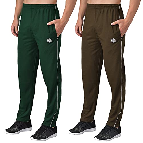 Image of eKools� Plain Trackpants for Men | Plain Trackpants | Basic Trackpants | Two Side Pockets with One Zip Pocket for Phone | 100% Cotton | Men's Trackpants (Pack of 2)