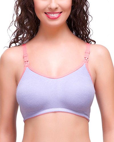 Image of Inner Sense Organic Cotton Bamboo Nursing Bra for Women I Non Padded Feeding Bra with Keyhole Back Design and Wire Free I Maternity Innerwear with Full Coverage