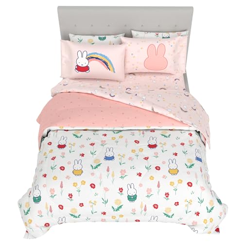 Image of Miffy Bedding 7 Piece Super Soft Cozy Reversible Comforter and Sheet Set with Sham, Full, (Officially Licensed Product) by Franco