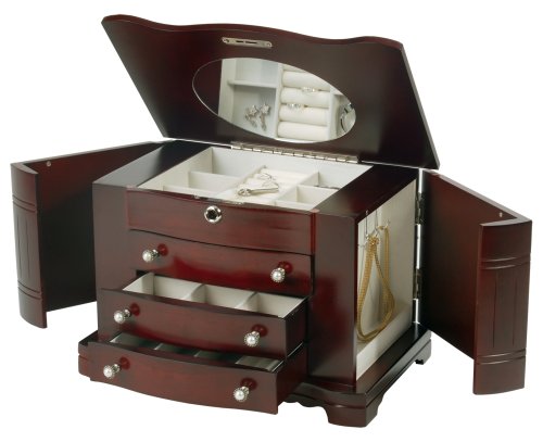 Mele Women's Rita Cherry Finish Jewelry Box Mahogany One Size #TOP1