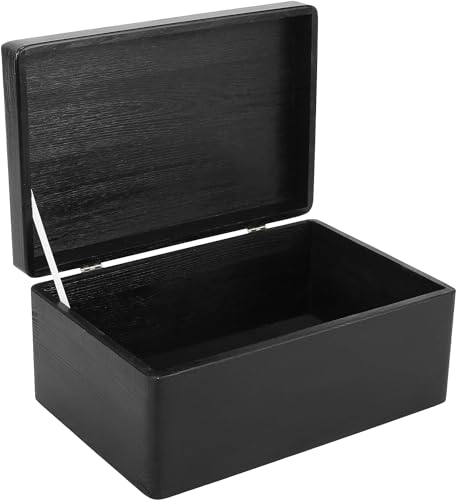 Creative Brands Storage Faithworks Square Wooden Keepsake Organizer Box, 4 x 4-Inch, Black