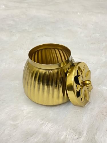 Image of (Pack of 14 Decorative Asian Style Gold plated Jar with Lid - Return gift, Non Airtight Container
