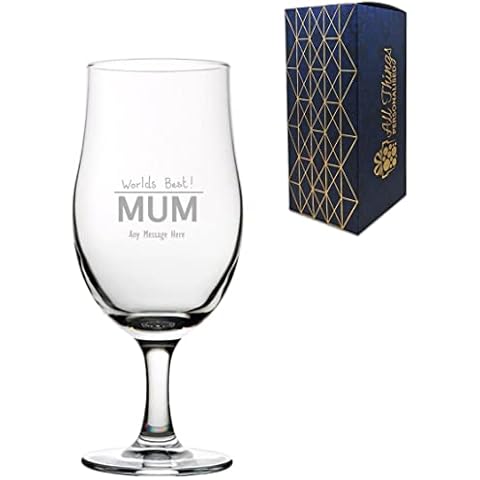 Personalised Engraved Beer Glass for Mothers Day Cover