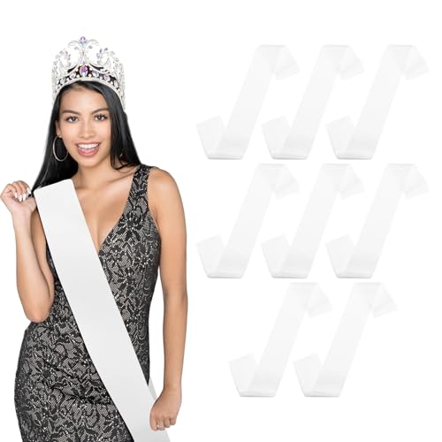 M METERXITY 8�p�b�N �󔒃T�e���T�b�V�� 3.8" x 63" �p�[�e�B�[�A�N�Z�T���[ �E�F�f�B���O/�o�[�X�f�[/�R���e�X�g/�p�[�e�B�[����/DIY�T�b�V��/���Ǝ��p�y�z���C�g�z