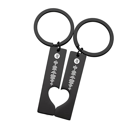 Personalized Music Spotify Code Keychain Custom Engraved Song Stainless Steel