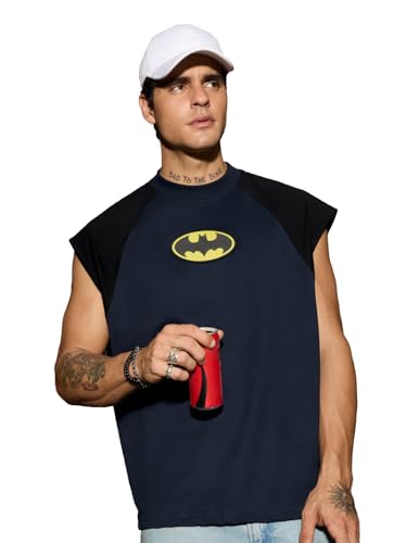 Gilet Batman bleu marine ample en coton idéal pour vos sorties streetwear et moments de détente