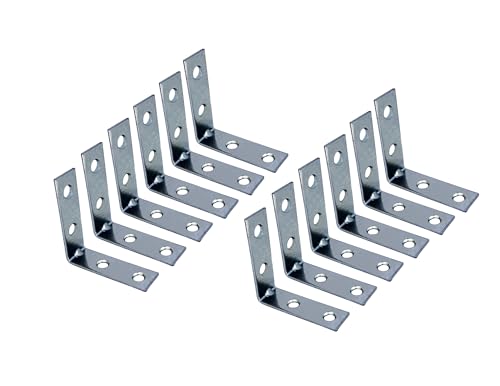 QCAA Angle Bracket Corner Brace Durable Thicker Steel Construction, Zinc Plated, 2