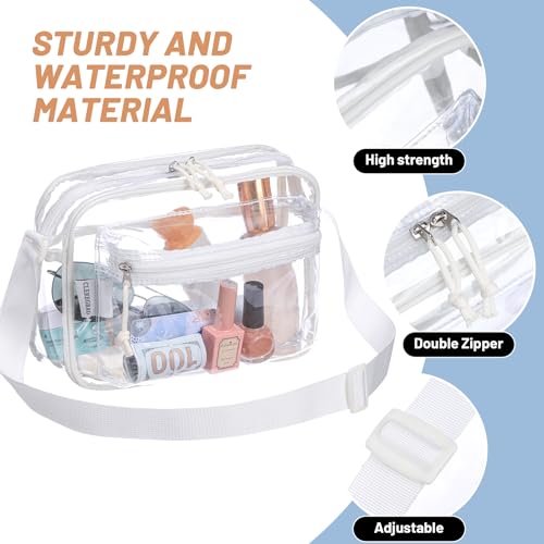 Image of BORMELUN Women's See Through Messenger Bag Clear Stadium Work Crossbody Shoulder Purse