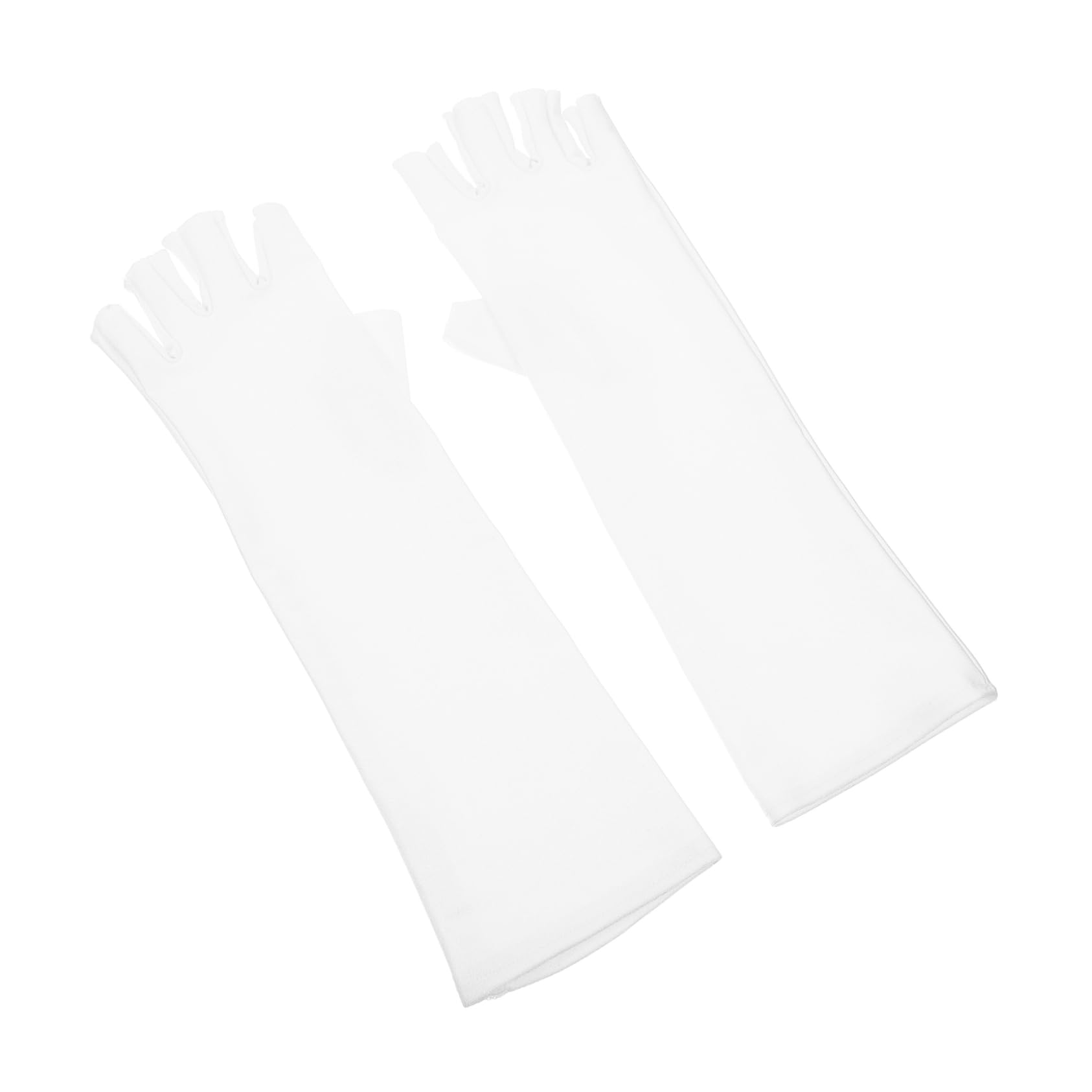 GOOHOCHY 1 Pair Half Finger Sunscreen Sleeves Arm Skin Protector Sun Gloves for Women UV Protection Arm Guard Driving Fishing Sunblock Arm Sun Sleeves Unisex Sun Block Sleeves Cloth White