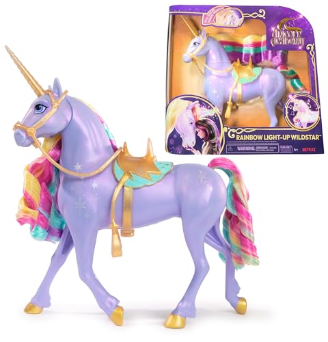 Unicorn Academy Interactive Rainbow Light-up Wildstar Unicorn Toy with Lights Sounds and Music Dolls and Unicorn Toys for Girls Aged 4 and up