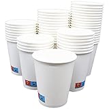 BAMI EINWEGARTIKEL 1000 Stück Pappbecher Einweg-Kaffeebecher, 0,2 Liter / 200ml, weiß - Ideal für Büros, Veranstaltungen und Partys