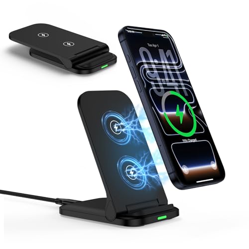 Image of 15W Foldable Wireless Charger Samsung,Fast Wireless Phone Charger Stand for Samsung Galaxy S26 Ultra S25 S24 S23 S22 S21,Google Pixel 10 Pro 10 9 9a 8 7,Wireless Charging Station for iPhone 17 16