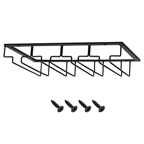 Mocoum Wine Glasses Rack Under Cabinet Stemware Rack,Wine Glass Hanger Rack Wire Wine Glass Holder Storage Hanger For Cabinet Kitchen Bar (4 Rows) #TOP1