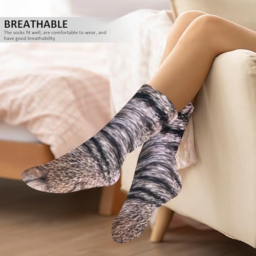NyxSeat 2 Paar Pfotensocken, Tierpfotensocken, 3D-Mustersocken, Paar Tierpfotensocken, Heimsocken, bedruckte Pfoten-Crew-Socken, Unisex-Tiersocken.