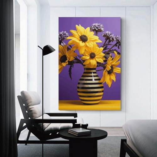 Impression sur toile moderne florale de qualité supérieure pour maison - 3