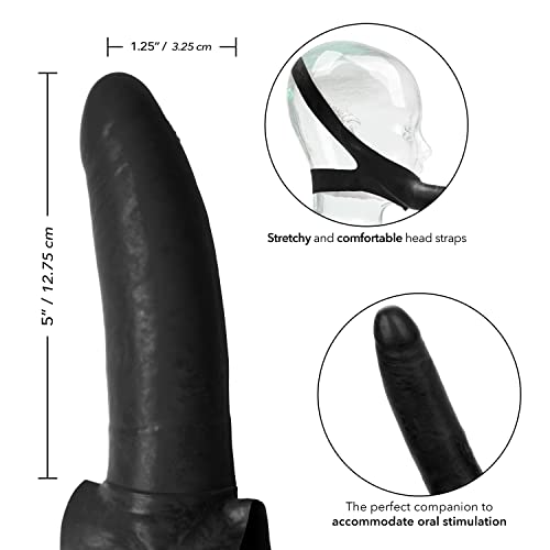 Calexotics Original Accommodator Latex Dong – Hands Free Strap On Probe For Couples – Adult Dildo Sex Toys - Black #TOP1