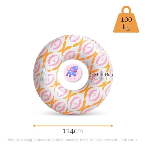 Image of Timeless Print 45IN Inflatable Swimming Rings| Round Floater with Handle for Safety |Swim Tube for Kids 9+ & Adult| Pool Floating Lounge for Pool Party, Lake, Beach | Swimmer Training Aid